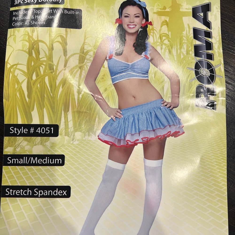 Sexy Dorothy Wizard of Oz Costume. Size S/ M